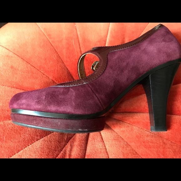 Sofft suede bordeaux Madelia strappy platform heal - Picture 9 of 16
